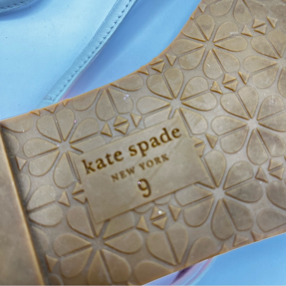 Kate Spade Women’s Size 9 Cabana Leather Orange/ Navy Blue Thong Sandals - Picture 8 of 16